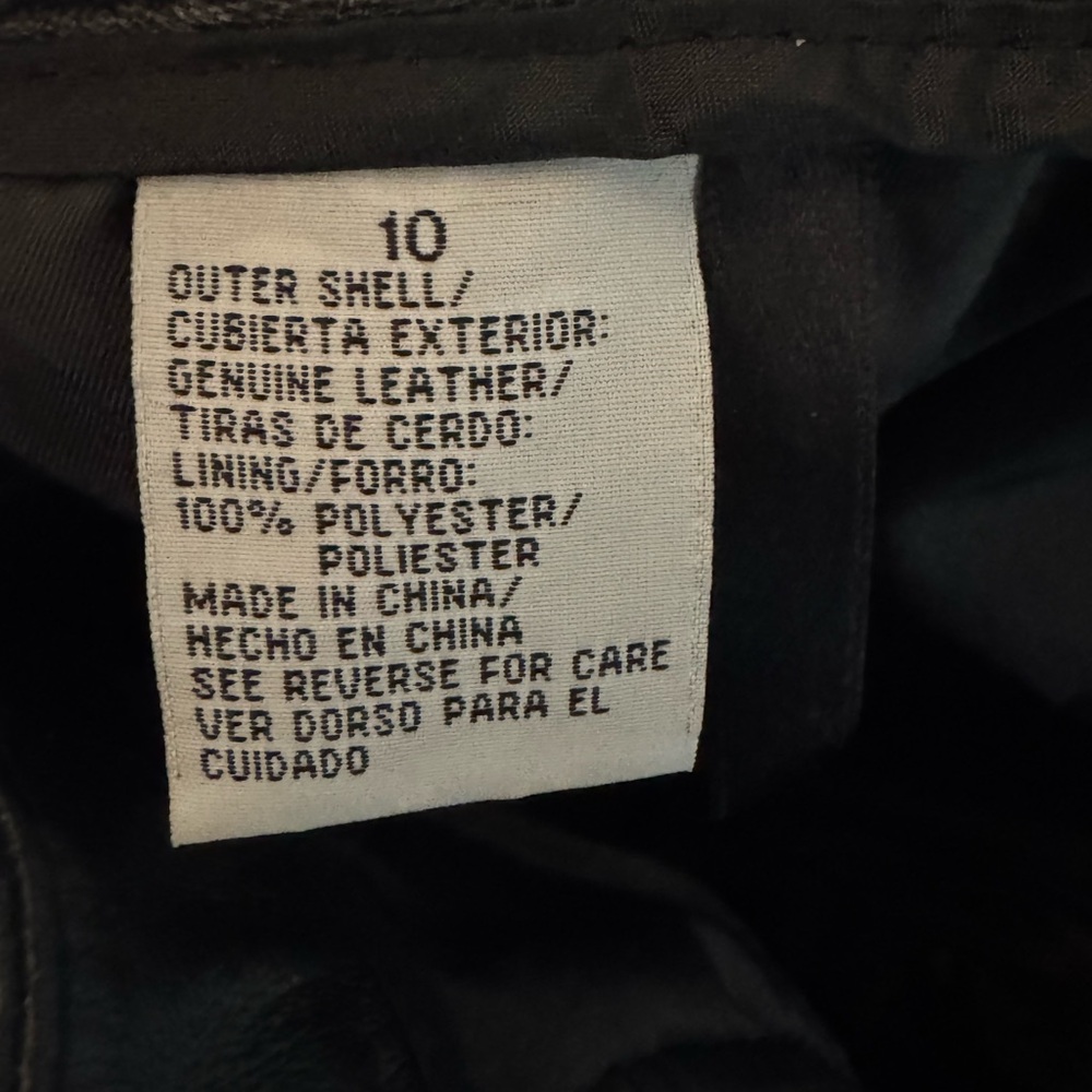 Jaclyn Smith Genuine Leather Black Pants Size 10 - Picture 6 of 7
